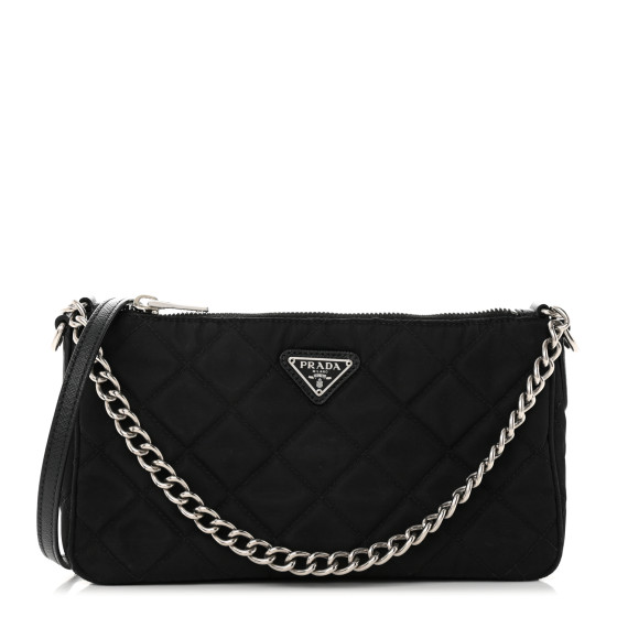 バッグ prada tracolla tessuto impuntu ardesia PRADA Nylon Tessuto Impuntu Quilted Crossbody Bag Black