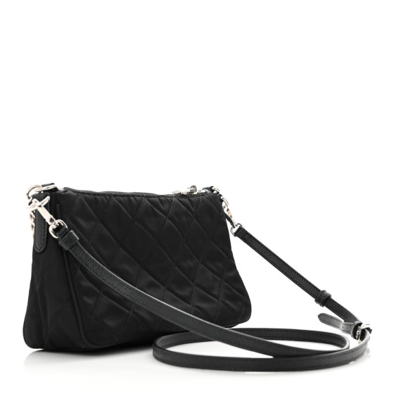 バッグ prada tracolla tessuto impuntu ardesia PRADA Nylon Tessuto Impuntu Quilted Crossbody Bag Black