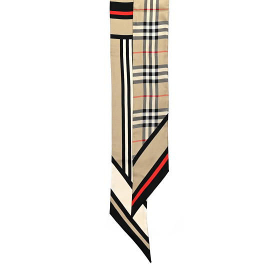 マフラー・ストール BURBERRY THIN SILK SCARF WITH COLLAGE Burberry Chain Duck collage silk scarf - Multicolour | 4075201