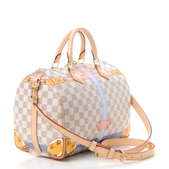 LOUIS VUITTON Damier Azur Summer Trunks Speedy Bandouliere