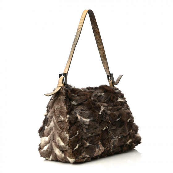 バッグ Fendi Rabbit Fur Baguette Shoulder Bag FENDI Rabbit Fur Baguette Black 1355612 | FASHIONPHILE