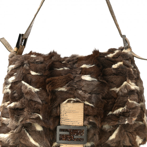 FENDI Rabbit Fur Mama Baguette Bag 913775 | FASHIONPHILE