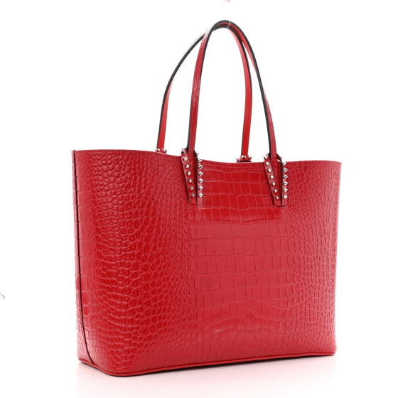 CHRISTIAN LOUBOUTIN Calfskin Crocodile Embossed Spikes East