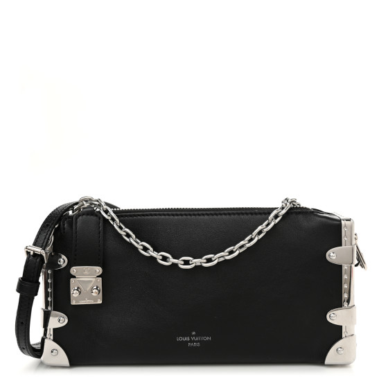 LOUIS VUITTON ブラックドラムバッグ LOUIS VUITTON Calfskin Slim Trunk Black 1559917 | FASHIONPHILE
