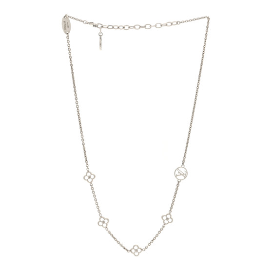 LOUIS VUITTON Flower Full Necklace Silver 1554487 | FASHIONPHILE