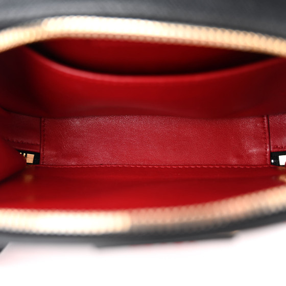 PRADA Saffiano Lux Heart & Flower Odette Crossbody Black Red