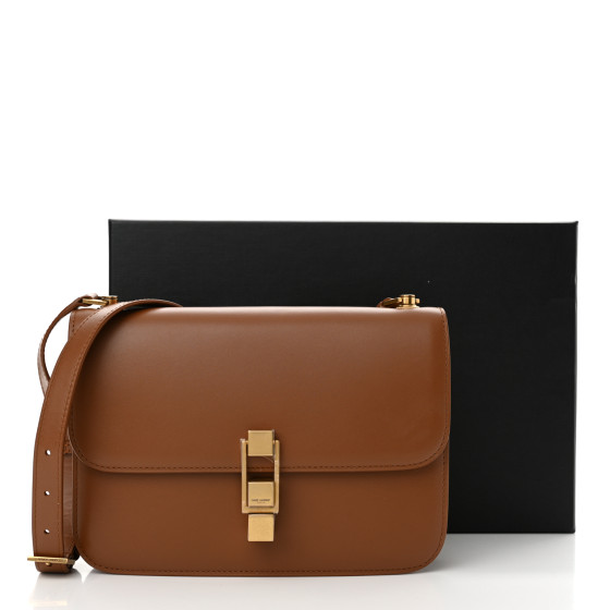 SAINT LAURENT Smooth Calfskin Carre Satchel Brick 1557150