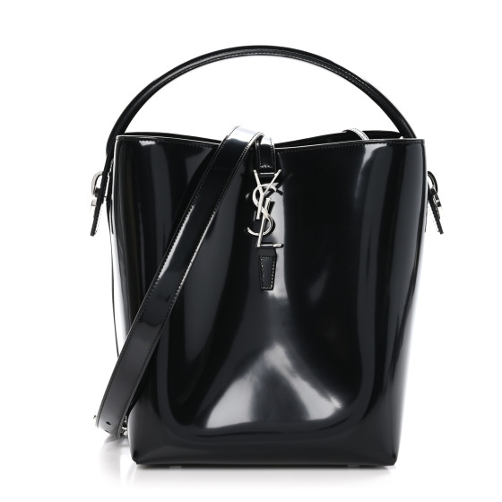 【Saint Laurent】LE 37 レザーバッグ ブラック Saint Laurent - Le 37 Black Shiny Leather Bucket Bag