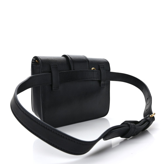 PRADA Saffiano City Calf Cahier Belt Bag Black 1555488