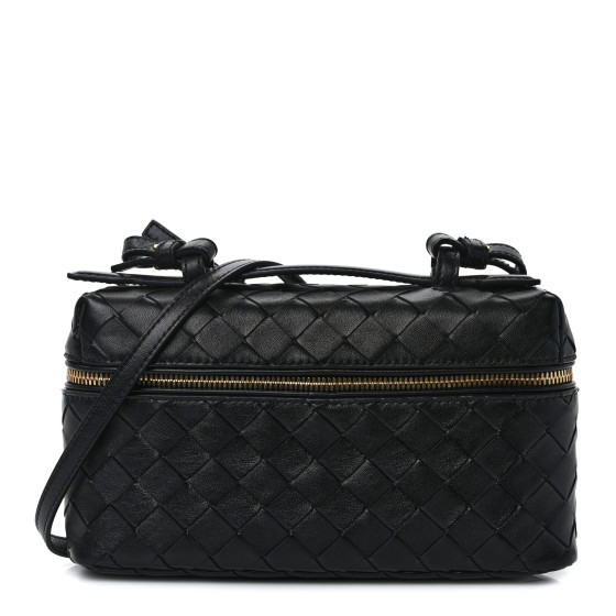 25SS new/BOTTEGA VENETA Bang Bangバニティバッグ Bag Black BOTTEGA VENETA Calfskin Intrecciato Bang Bang Vanity Case