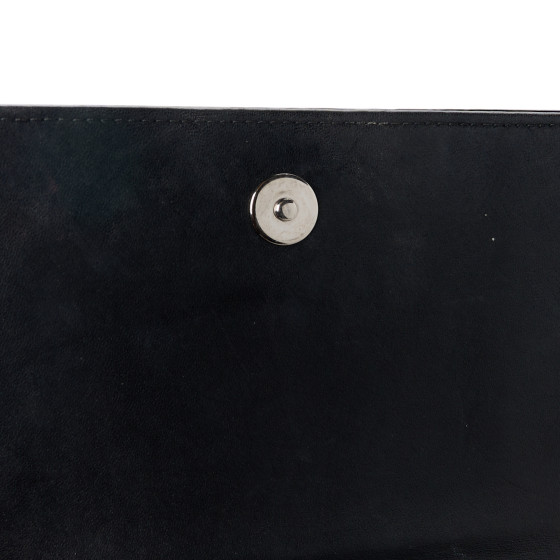 CHANEL Plexiglass Patent Crystal Lego Brick Flap Black