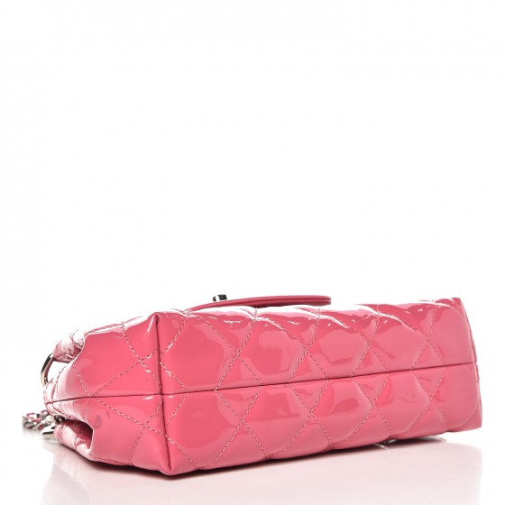 CHANEL Patent Quilted Small Coco Shine Accordion Flap Pink