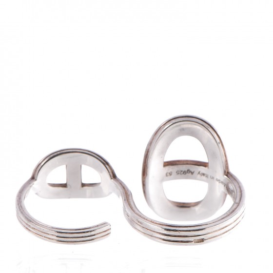 ■圧巻【 HERMES 】リング double Hermes Reponse TGM HERMES お洒落リング 指輪 シルバー double Hermes Reponse TGM