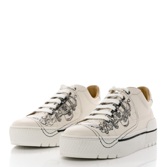 HERMES Swift Brides de Gala Print Womens Voltage Sneakers 37