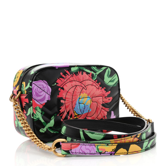 GUCCI X KEN SCOTT Calfskin Matelasse Floral Print Mini GG