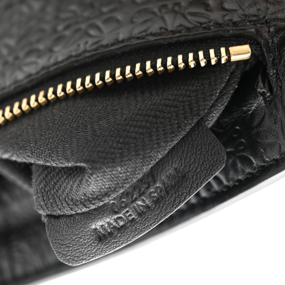 LOEWE Calfskin Embossed Mini Repeat T Pouch Black 1630633