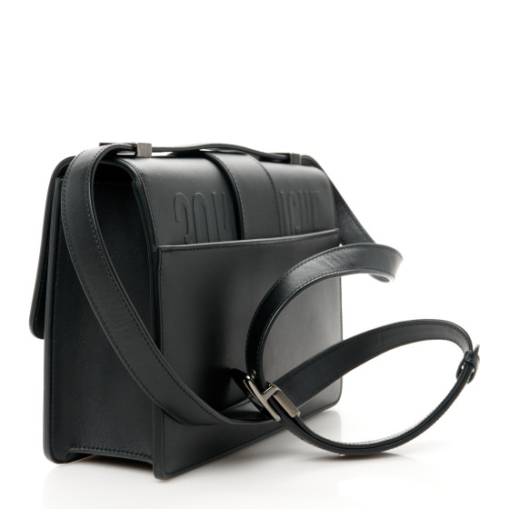 CHRISTIAN DIOR Smooth Calfskin 30 Montaigne Flap Bag Black