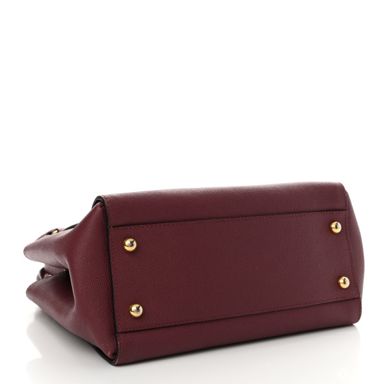 BURBERRY Soft Grain Medium Buckle Tote Dark Plum 1550291