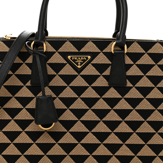 PRADA Jacquard Saffiano Triangolo Symbole Embroidered Large