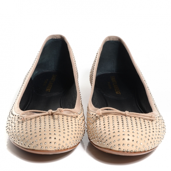 【SAINT LAURENT】Ballerina Flat Shoes/追跡可能/全国送料無料 Saint Laurent Poppy Ballerinas in Smooth Leather | Saks