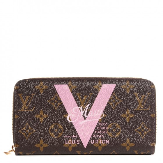 LOUIS VUITTON Monogram Maui V Zippy Wallet Rose Ballerine