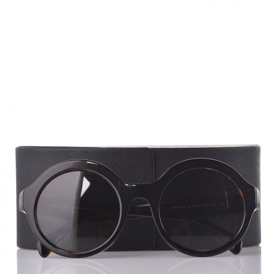 PRADA Round Sunglasses SPR 11U Tortoise Brown 357886