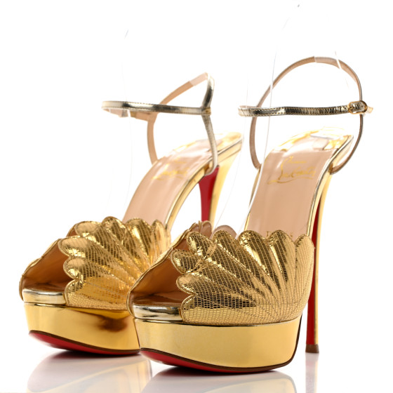 ポンタッタ　Salomon GOLD WIDE CHRISTIAN LOUBOUTIN Metallic Laminato Botticella Alta 150