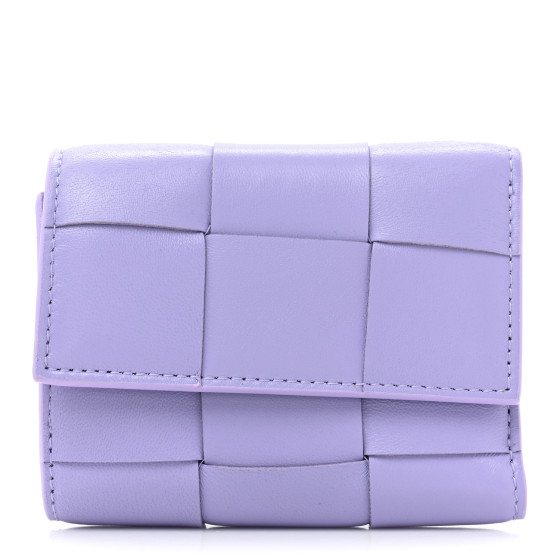 【BOTTEGA VENETA】Folded Zip Wallet Wisteria BOTTEGA VENETA Nappa Maxi Intrecciato Trifold Zip Wallet