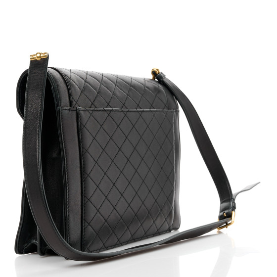 SAINT LAURENT Lambskin Quilted Mini Gaby Satchel Black