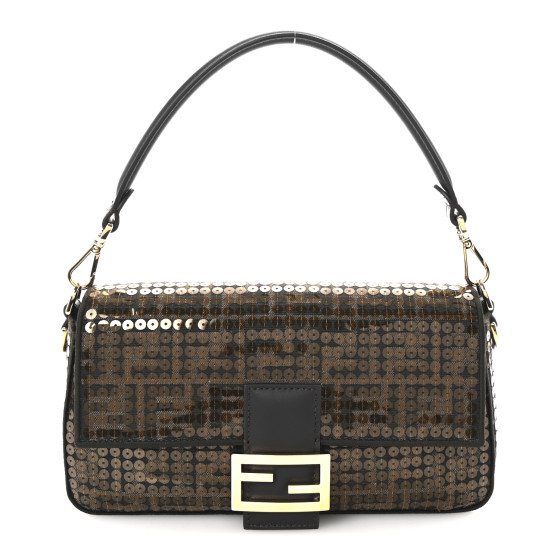 FENDI Fabric Jacquard Paillettes Vitello Seta FF 1974