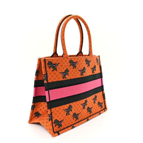 Dior バッグ CHRISTIAN DIOR Canvas Embroidered Medium Dino Book Tote