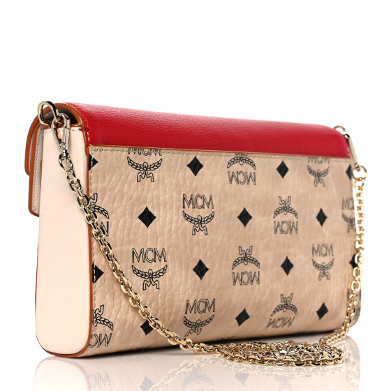 MCM Calfskin Visetos Monogram Millie Color Block Crossbody