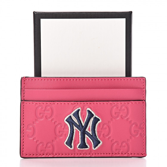 品質満点 GUCCI X MLB Guccissima Signature NY Yankees Embroidered Card 小物