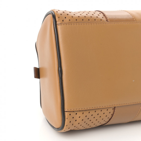 PRADA Vitello Drive Perforated Bowling Bag Naturale 898891