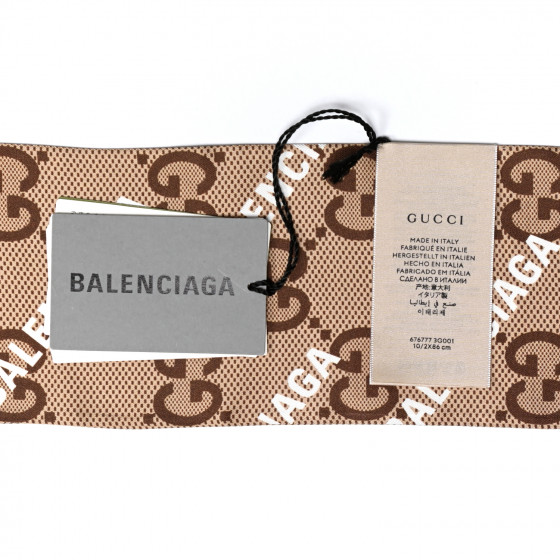 GUCCI X BALENCIAGA Silk Twill Maxi GG Monogram GG B Neck Bow