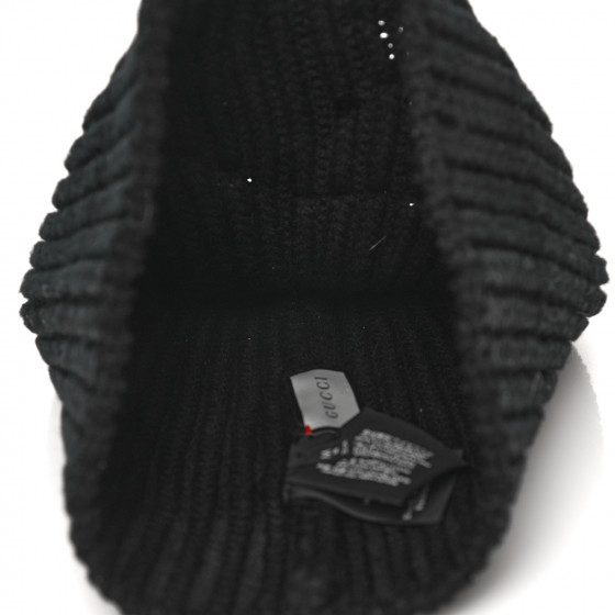 【関税&送料込】Gucci Black Wool Blend Beanie Hat GG wool blend jacquard hat in black | GUCCI® UK
