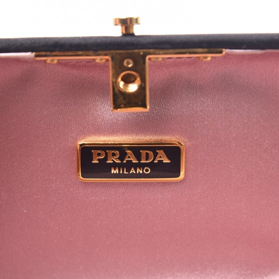 PRADA Satin Box Clutch Black 317723 | FASHIONPHILE