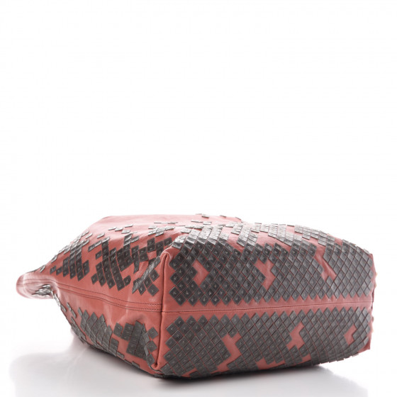 BOTTEGA VENETA★Leather Mosaico Sequin Laque Tote w/Pouch $3520 New Auth BOTTEGA VENETA Leather Mosaico Sequin Laque