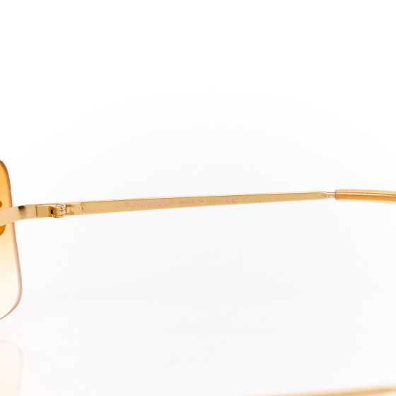 CHANEL Metal Crystal CC Logo Sunglasses 4017-D Orange