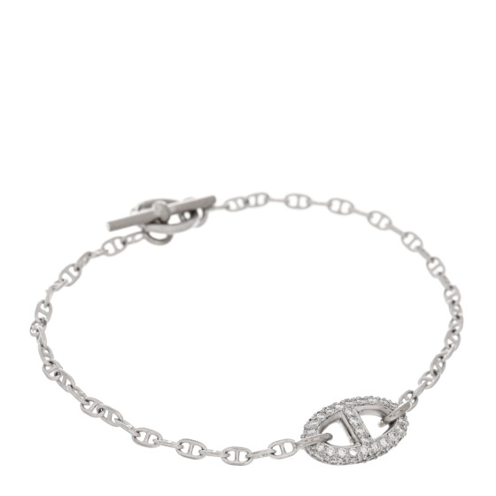 HERMES 18K White Gold Diamond Farandole Bracelet SH 1498127