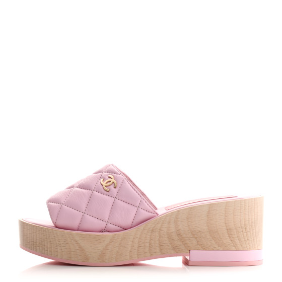 CHANEL スリングバック ピンク 38 Slingbacks - Lambskin, light pink & black — Fashion | CHANEL