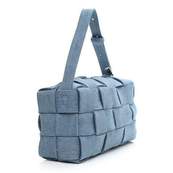 BOTTEGA VENETA Denim Maxi Intrecciato Brick Cassette Bag