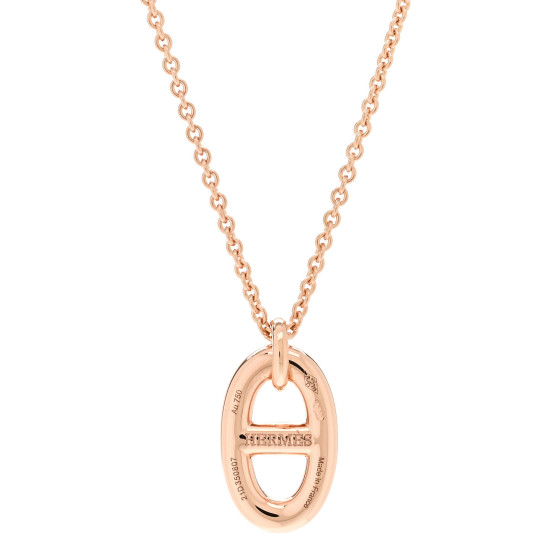 HERMES 18K Rose Gold PM Farandole Pendant Necklace 1382328