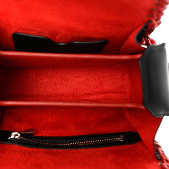 ALEXANDER MCQUEEN Calfskin Lace-Up Box Shoulder Bag 16 Black
