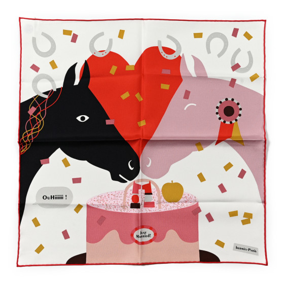 【愛らしい柄♪】HERMES★カレ45 Gavroche 45 Just Married 愛らしい柄♪】HERMES☆カレ45 Gavroche 45 Just Married
