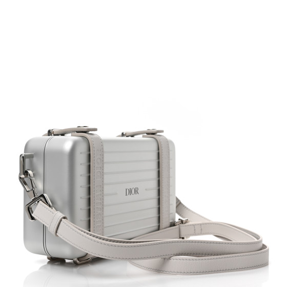 CHRISTIAN DIOR X RIMOWA Aluminum Personal Clutch On Strap