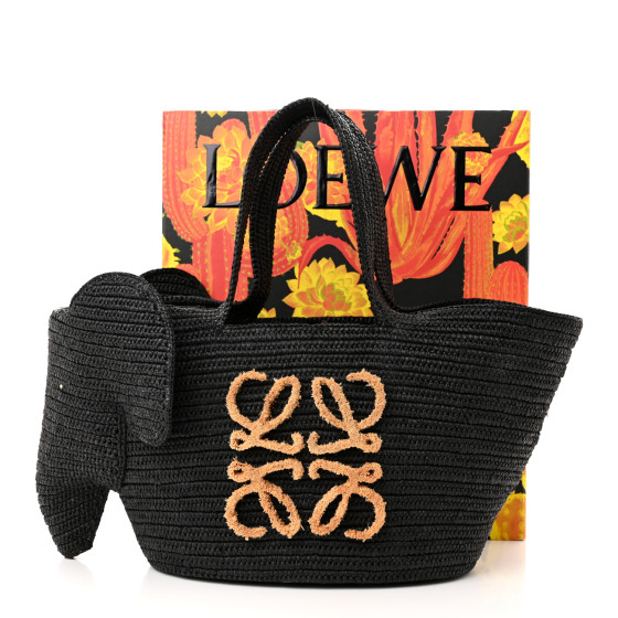【LOEWE】 Medium Elephant Basket bag Elephant Basket raffia tote bag in beige - Loewe | Mytheresa