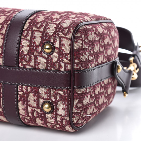 CHRISTIAN DIOR Oblique Boston Bag Bordeaux 487126 | FASHIONPHILE