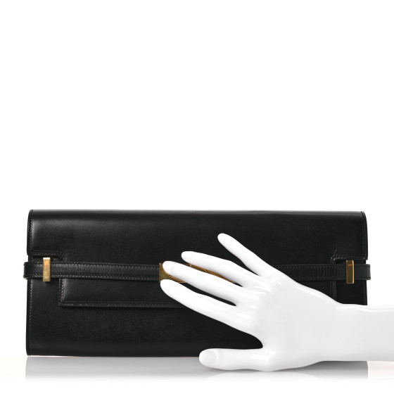 SAINT LAURENT Smooth Calfskin Manhattan Clutch Black 1617270