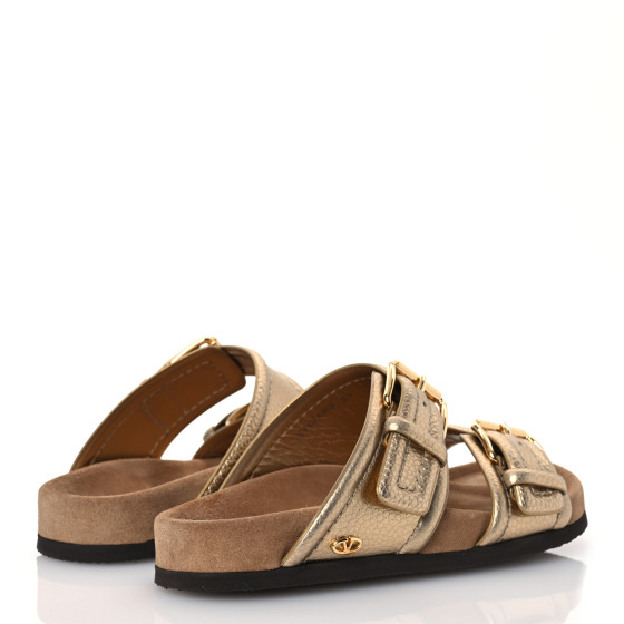 VALENTINO GARAVANI Metallic Nappa Anywear Slide Sandals 37